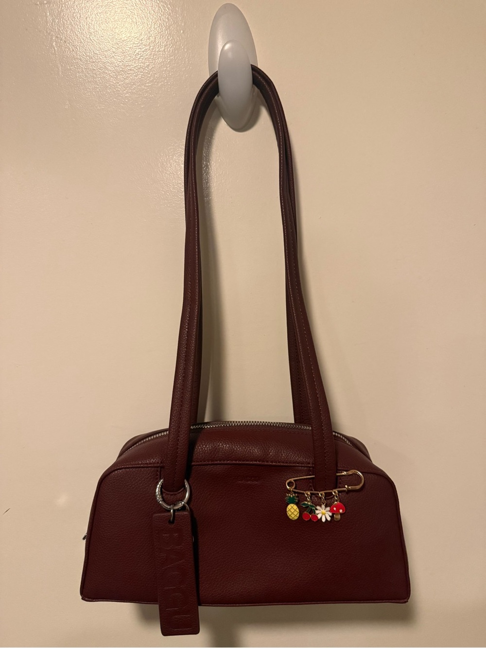 Baggu small recycled bowler in mahogany